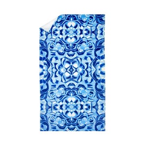 40"x70" Whirled Beach Towel Blue - Rochelle Porter: Cotton Velour, Medallion Pattern, Lightweight, OEKO-TEX Certified - 1 of 4