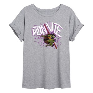 Women's - Teenage Mutant Ninja Turtles Mutant Mayhem - Sketch Donnie Oversized Graphic T-Shirt - 1 of 4
