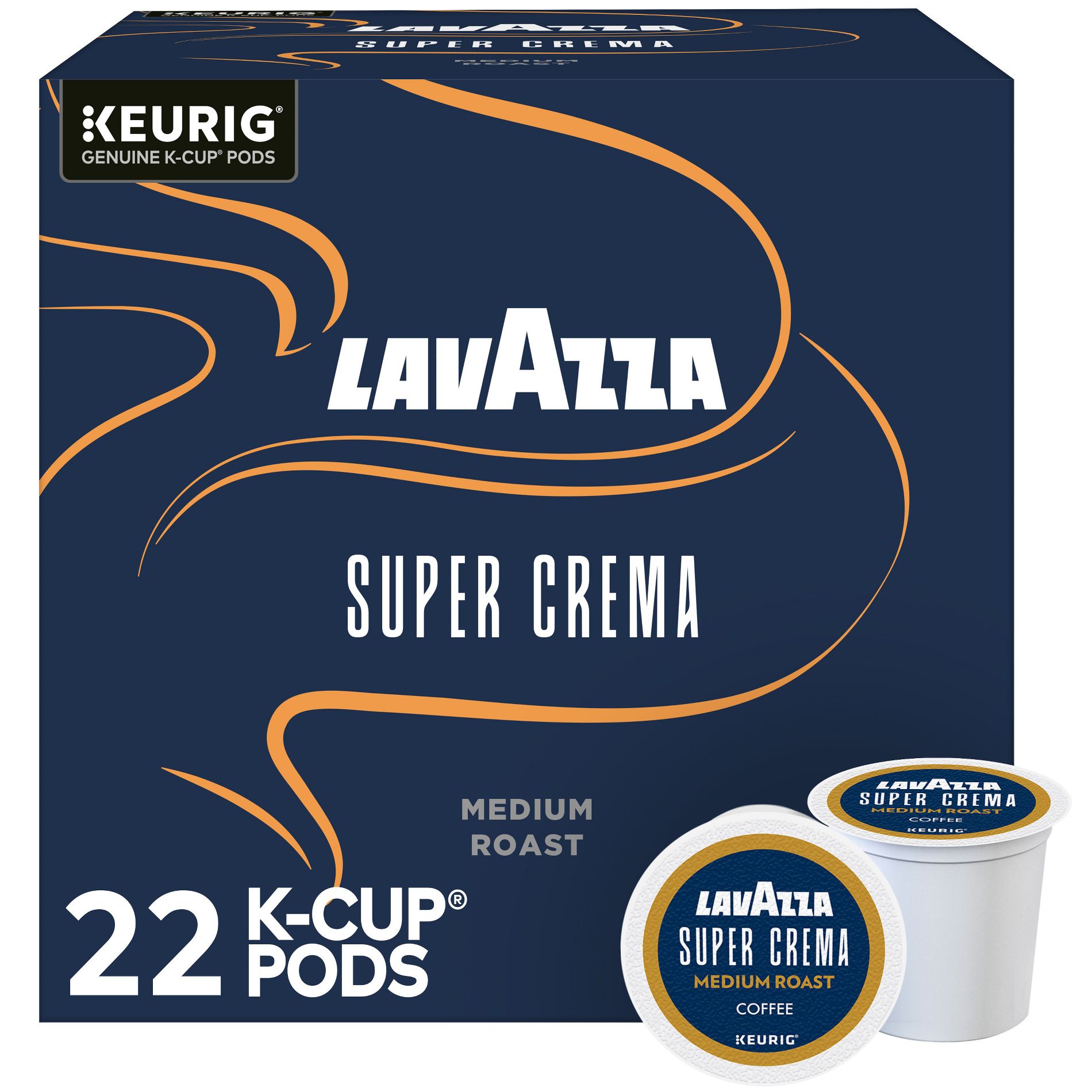 Lavazza Super Crema Medium Roast Keurig K-Cup Coffee Pods - 22ct