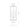 Sana Outdoor Aluminum Fixture - 2 Bulb, Dimmable, Wet Rated, 7"W x 20.25"H, Matte Black - 4 of 4
