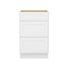 HOMLUX Easy-DIY 24 in D x 34.5 in H in Shaker White Ready to Assemble Drawer Base Kitchen Cabinet With 3-Drawers - 3 of 4
