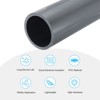 Unique Bargains Water Plumb DIY Crafts High Impact Rigid Round Pipes 8" Length ID 2.51" OD 2.95" Light Grey - 3 of 4