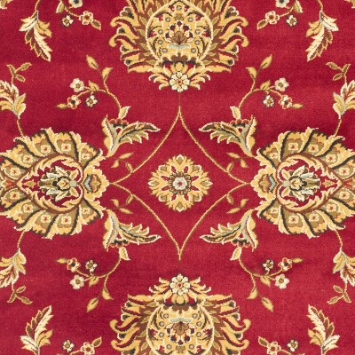 Red and Ivory Rectangular Tufted Synthetic Runner Rug