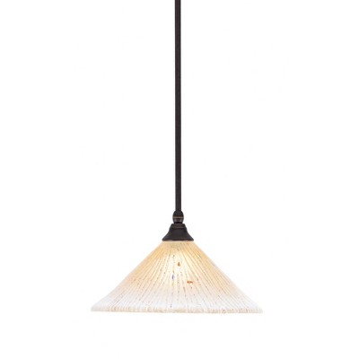 Toltec Lighting Any 1 - Light Pendant in  Dark Granite with 12" Amber Crystal Shade