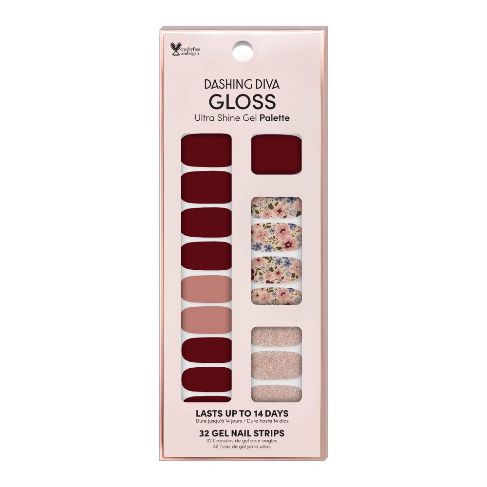 Photos - Manicure Cosmetics Dashing Diva Gloss Gel Strip - Wildflower - 32ct