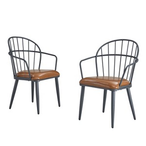 Dexmalle Set of 2 Dining Chair With Slim Metal Frame,Indoor - 1 of 4