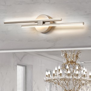 LLHZSY Minimalist Linear LED Vanity Light Dimmable Metal Wall Sconce - 23 1/2 inches - Nickel/3000K Warm White Light - 1 of 4