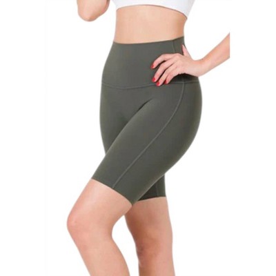 Women's Athletic High Waist Biker Shorts - ZENANA