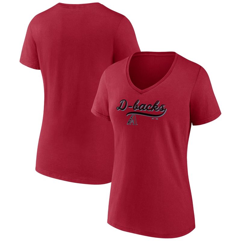 MLB Arizona Diamondbacks Women&#39;s V-Neck Core T-Shirt, 1 of 4