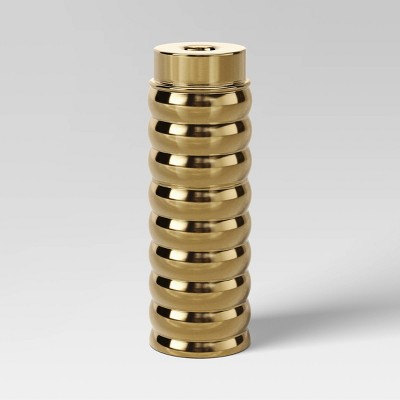 Short Ribbed Taper Holder Gold - Threshold™