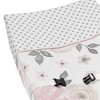 Sweet Jojo Designs Girl Changing Pad Cover Watercolor Floral Pink Grey and White - 4 of 4