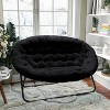 Flash Furniture Eleanor Portable Folding Upholstered Double Saucer Chair with a Steel Frame for Dorm, Living Room, or Bedroom - 2 of 4