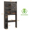 Over The Toilet Storage Cabinet with Sliding Door & Paper Holder Stand, Space-Saving Rack - 2 of 4