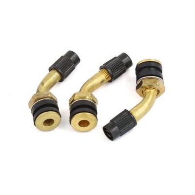 Unique Bargains Brass Angled Tubeless Tyre Tire Valve Stem for Moped Scooter Motorcycle 3 Pcs