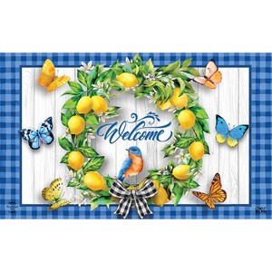 Briarwood Lane Spring Doormat 30x18 Indoor Outdoor Lemon Wreath For Spring Doormat - 1 of 4