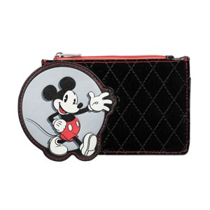 Disney Mickey Mouse Character Circle Black Quilted Card Wallet - 1 of 4