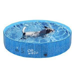 Allforpaws Foldable Dog Pool, Dog Swimming Pool for Outdoor Summer , Blue - 1 of 4