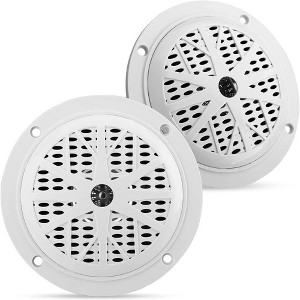Pyle 4" Waterproof Marine Stereo Speakers - Dual-Cone Full-Range (Pair) - 1 of 4