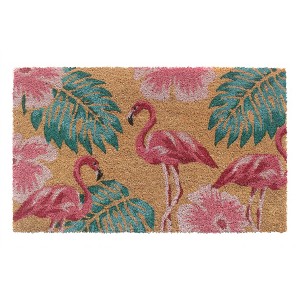 RugSmith Multi Machine Tufted Tres Flamingo Doormat - 1 of 4