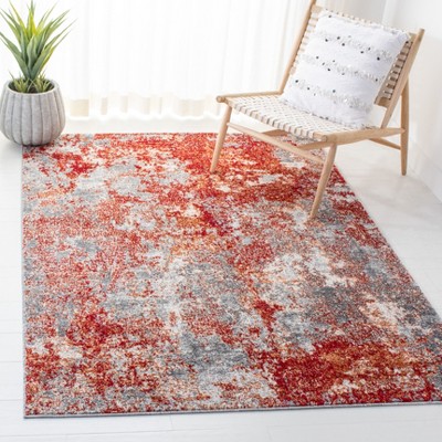 Abstract Elegance 8' x 10' Gray Synthetic Area Rug