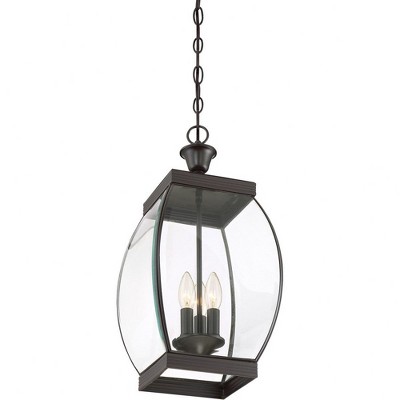 Oasis Transitional Mini 3-Light Matte Black & Bronze Pendant