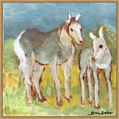 Amanti Art Mare with Foal by Brenda Brin Booker Canvas Wall Art Print Framed 22 x 22-in.
