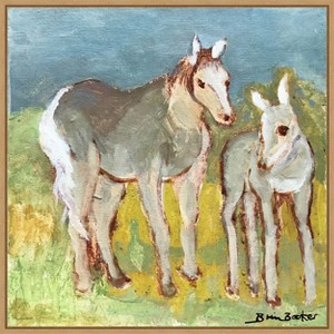 Amanti Art Mare with Foal by Brenda Brin Booker Canvas Wall Art Print Framed 22 x 22-in. - 1 of 4