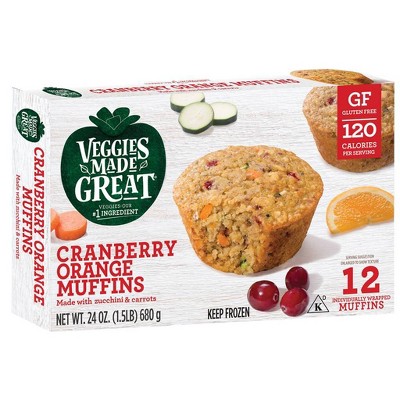 Veggies Made Great Frozen Gluten Free Cranberry Orange Muffins - 24oz ...