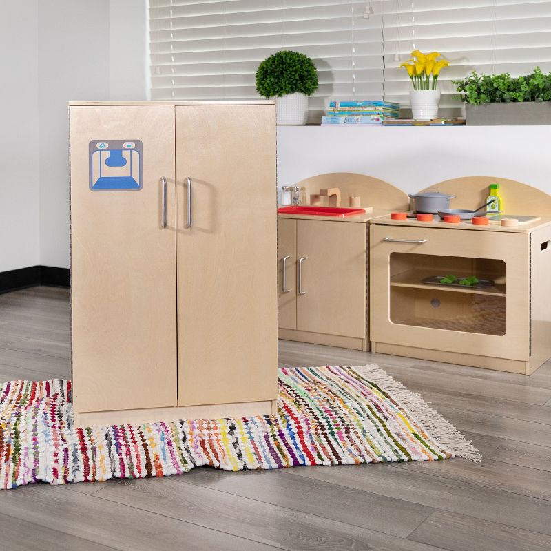Flash Furniture Children's Wooden Kitchen Refrigerator for Commercial or Home Use - Safe, Kid Friendly Design, 3 of 15