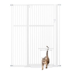 unipaws 56" Tall Dog Gate with Cat Door - 1 of 4