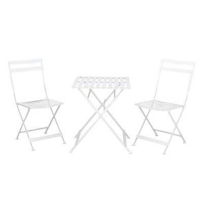 3pc Metal Patio Bistro Set - White - Olivia & May
