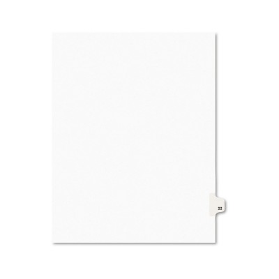Avery-Style Legal Exhibit Side Tab Divider Title: 22 Letter White 25/Pack 01022