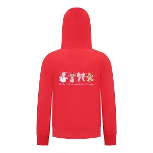 Everyday Kids Christmas Collection Most Wonderful Time Girls Zip up Hoodie – Pink Holiday Sweatshirt - 1 of 4