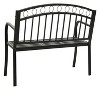 Patio Bench with a Table 49.2" Steel Black - 4 of 4