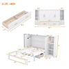 NicBex Full Size Murphy Bed Wooden Bed Frame Morden Hideaway Wall Bed with Shelves, 2 Drawers and USB Ports for BedRoom - 2 of 4