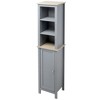 kleankin Tall Bathroom Storage Cabinet with 3 Tier Shelf, Cupboard, Door, Free Standing Linen Tower, Slim Side Organizer, Gray - image 4 of 4