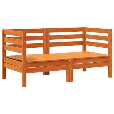 vidaXL Garden Sofa Set of 2 Wax Brown Solid Pine Wood Single Unit