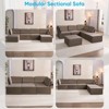 Mjkone Oversized Modular Sectional Sofa, U/L-Shaped Couch with Deep Seat, Ottoman, Convertible Modern Linen Sleeper Sofa Bed - 4 of 4