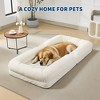 Upholstered Human Dog Bed for Adult & Pets, Convertible Lazy Sofa Bed with 5 Adjustable Position, Comfy Tatami Bean Bag Lounge Chair with 2 Pillows - 4 of 4