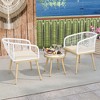 Tangkula 3 Pieces Patio Bistro Set Outdoor PE Wicker Conversation Furniture Set - 4 of 4