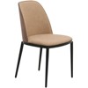 LeisureMod Verve 5-Piece Dining Set - 36" Round MDF Top Table, 4 Leather Dining Side Chairs - 3 of 4
