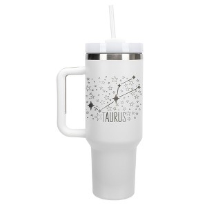 100 North Taurus Zodiac Astrology Star Sign Wrap-Around 40 Oz. Stainless Steel Water Bottle Coffee Mug, Spill & Leak Resistant, Travel Tumbler with - 1 of 4