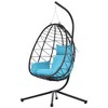 Okak Stylish Patio Swing Chair with Stand,Durable Hammock Swing Chair with Cushion,Outdoor Hanging Swing Chair for Porch,Backyard,Garden,Light Blue - 2 of 4