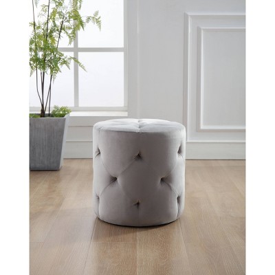 18" Round Pintucked Ottoman - WOVENBYRD