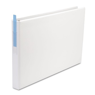 UNIVERSAL Legal-Size Round Ring Binder with Label Holder 1" Capacity 11 x 17 White 35420