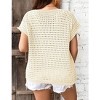 Coolmee Women's Crochet Shrug Sweater Tie Front Knit Bolero Shrug Cropped - 4 of 4