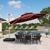 PURPLE LEAF 10/11/12/13ft Outdoor Patio Cantilever Umbrella with Base Offset Umbrella 360 Degree Rotation Round Umbrella for Deck Pool Garden - 2 of 4
