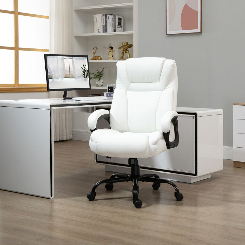 Vinsetto Big and Tall Executive Office Chair 400lbs Computer Desk Chair with High Back PU Leather Ergonomic Upholstery Adjustable Height and Swivel Wheels, 1 of 10