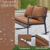Ainfox Outdoor Wicker Loveseat Rocking Chair, Patio Rattan Rocker Chair with Cushions Cozy Rocking Wicker Furniture for Garden Backyard Porch - 3 of 4