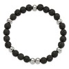 Chisel Stainless Steel Polished 9mm Lava Stone Beaded Stretch Bracelet - 3 of 3